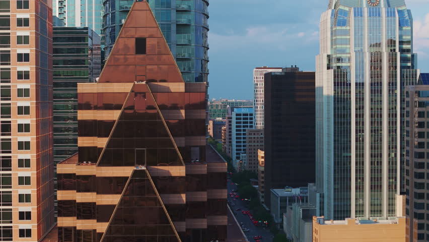 Austin city skyline and Texas Capitol building. 