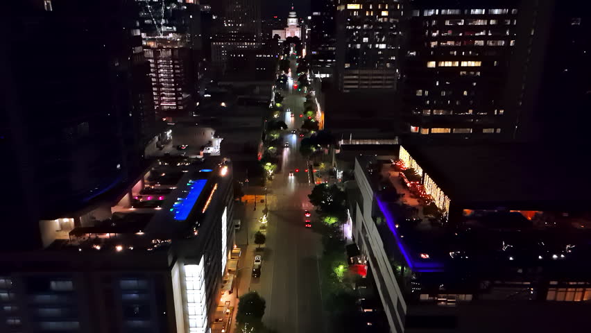 South Congress avenue at night in Austin, Texas