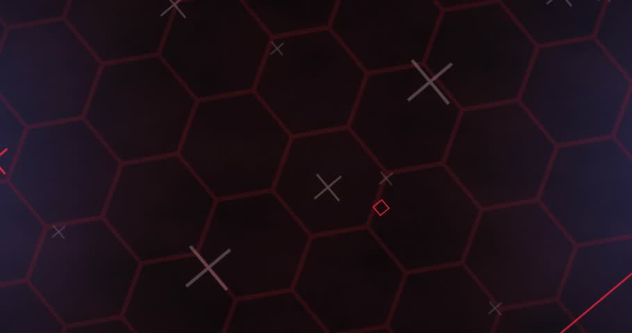 Fading hex grid initiating circular interface, rotating rings pulsing, icons sliding, linking data. Technology, interface, user experience, data visualization, ui design, futuristic, digital