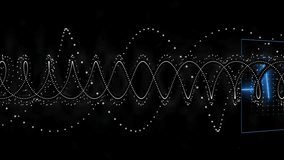 On rectangle appearing, sine wave getting multicolor overlay sliding left for data insight. Abstract, data visualization, futuristic, digital, analysis, technology, neon - Powered by Shutterstock - Get 15% off with code: PIKWIZARD15