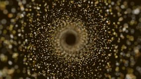 An abstract image featuring a tunnel of golden light particles against a dark backdrop, creating a sense of depth and movement. - Powered by Shutterstock - Get 15% off with code: PIKWIZARD15