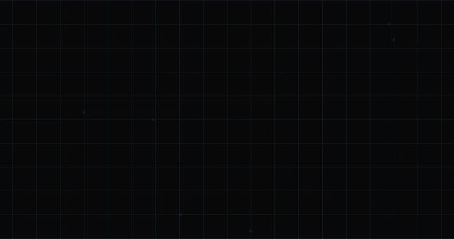 Grid background fading, central interface expanding and spinning, filling bar and showing map data. Technology, data visualization, digital interface, cyber, analytics, network, futuristic