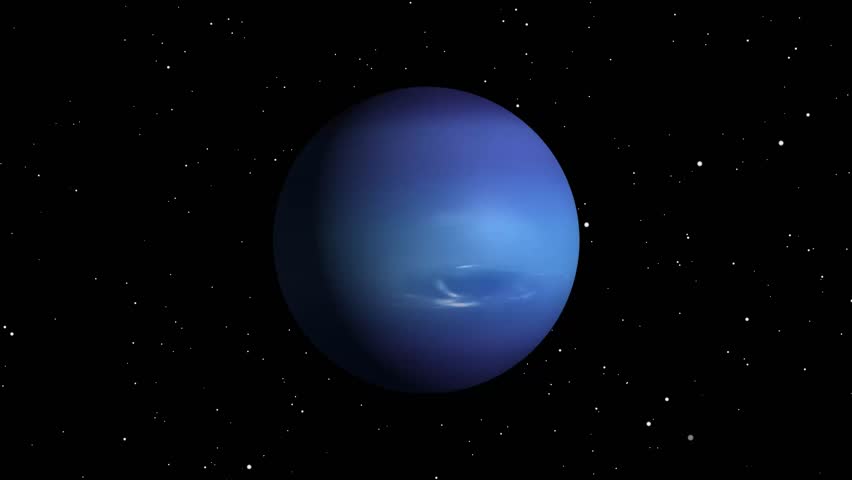 This image showcases Neptune, the eighth planet from the sun, with its striking blue hue, surrounded by a vast expanse of stars in the cosmos.