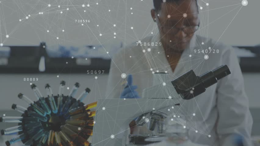 Female scientist selecting pipette tip and pipetting samples with pulsing data overlay for analysis. Scientist, laboratory, research, precision, innovation, scientific, analytical - Powered by Shutterstock - Get 15% off with code: PIKWIZARD15