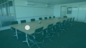 Opening meeting room causing user icons fading in connecting into network map showing connection. Corporate, collaboration, digital, interface, networking, modern, professional - Powered by Shutterstock - Get 15% off with code: PIKWIZARD15