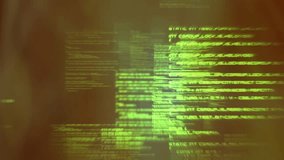 At start green code bits emerging sliding forming glowing bar fragmenting dispersing showing code. Futuristic, cyberpunk, digital, technology, innovation, visualization, abstract - Powered by Shutterstock - Get 15% off with code: PIKWIZARD15