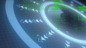 At startup holographic scanning ring rotating clockwise and processing green code for analysis. Technology, futurism, data, digital, interface, cyber, innovation - Powered by Shutterstock - Get 15% off with code: PIKWIZARD15