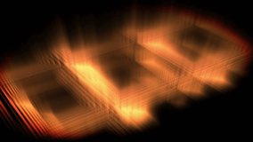 Void opening neon lines forming cube rotating among purple wireframe triangles showing network. Futuristic, digital, abstract, neon, holographic, geometric, immersive - Powered by Shutterstock - Get 15% off with code: PIKWIZARD15