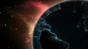 Swirling particles emerging from left wrapping 3D Earth globe and demonstrating global connectivity. Universe, innovation, digital, network, futuristic, technology, abstract - Powered by Shutterstock - Get 15% off with code: PIKWIZARD15