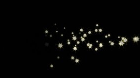 Glowing gold glitter star dust motion with fast-moving shining particles, sparkle, blast circle, Christmas lights effects, festive holiday, New Year, elements on a black screen background. 4K - Powered by Shutterstock - Get 15% off with code: PIKWIZARD15
