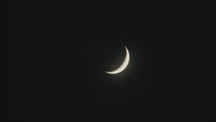 Crescent moon at dark night