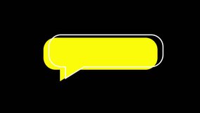 Animated Yellow Speech Bubble or Text Box Graphic Expanding on a Black Background, Ideal for Communication, Social Media, Dialogue, and Call-to-Action Overlays.

 - Powered by Shutterstock - Get 15% off with code: PIKWIZARD15