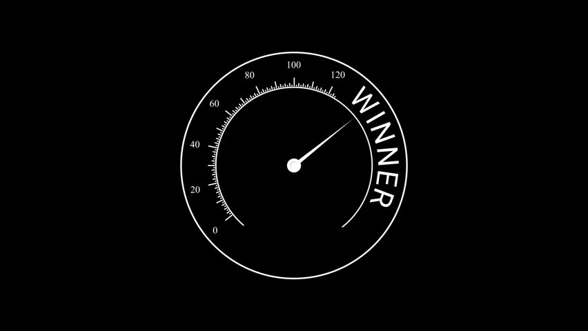Winner word Speedometer HUD for title logo PNG alpha template Technology interface
