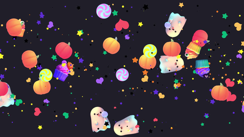 Cartoon Halloween background animation. (Loop)