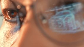 A digital car is reflected in the eyeglasses, representing automotive innovation, the rise of smart vehicles, integration of AI in transportation, and the evolution of mobility through technology.
 - Powered by Shutterstock - Get 15% off with code: PIKWIZARD15