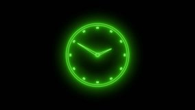 Simple Glowing Neon Analog Circle Clock Isolated Animation - Powered by Shutterstock - Get 15% off with code: PIKWIZARD15