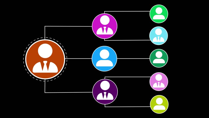 Simple Minimalist Network of Connected People Icons Animation