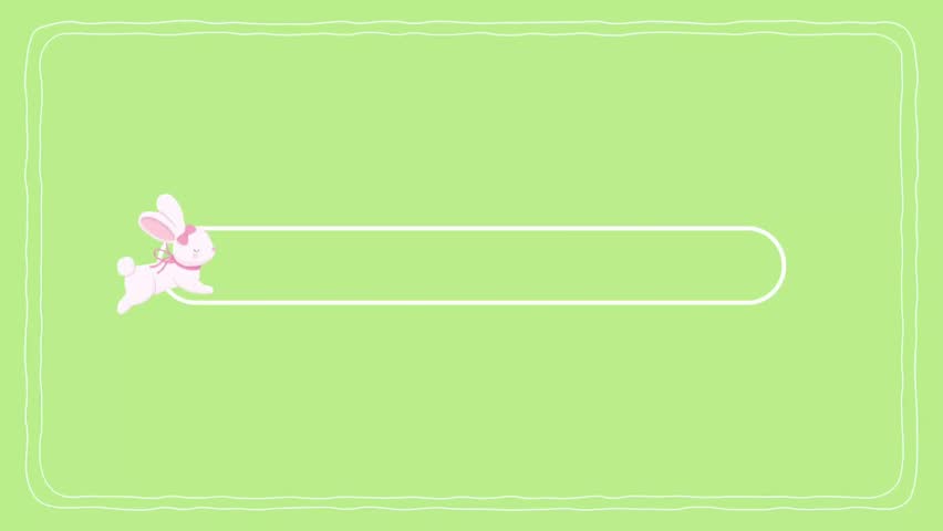 Adorable loading screen animation featuring a cute rabbit hopping across the screen in a loop. Perfect for websites, apps, games, or video transitions where a playful and friendly touch is needed.