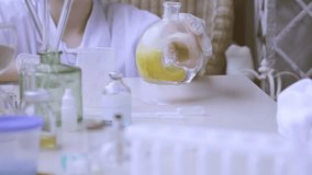 Young students in protective gear engaging in hands-on chemistry experiment, curiosity and learning practical laboratory work, Science education, scientific discovery and mixing chemical solutions - Powered by Shutterstock - Get 15% off with code: PIKWIZARD15