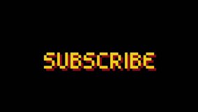 Subscribe button 8bit retro vintage animation on transparent background. 4k HD - Powered by Shutterstock - Get 15% off with code: PIKWIZARD15