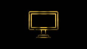 Animated golden monitor displays data variations on a black background. This is ideal for presentations, data analysis, internet marketing, digital display, artificial intelligence, advertising and - Powered by Shutterstock - Get 15% off with code: PIKWIZARD15