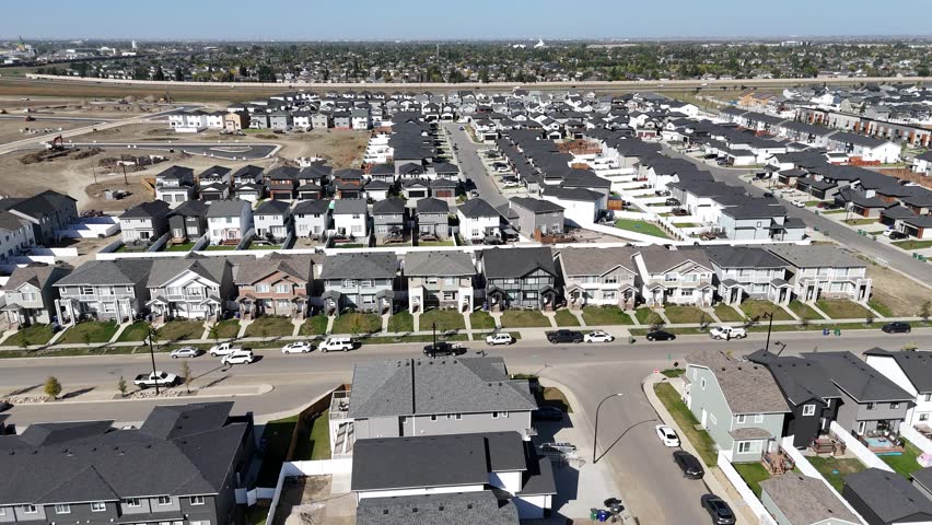 Explore Brighton in Saskatoon from above with 4K drone views of residential streets, parks, and amenities.