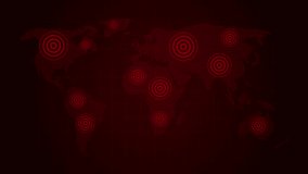 Digital world map with red dots and glowing circles indicating areas of concentration or activity. World map of virus, virus infection with spread area
 - Powered by Shutterstock - Get 15% off with code: PIKWIZARD15
