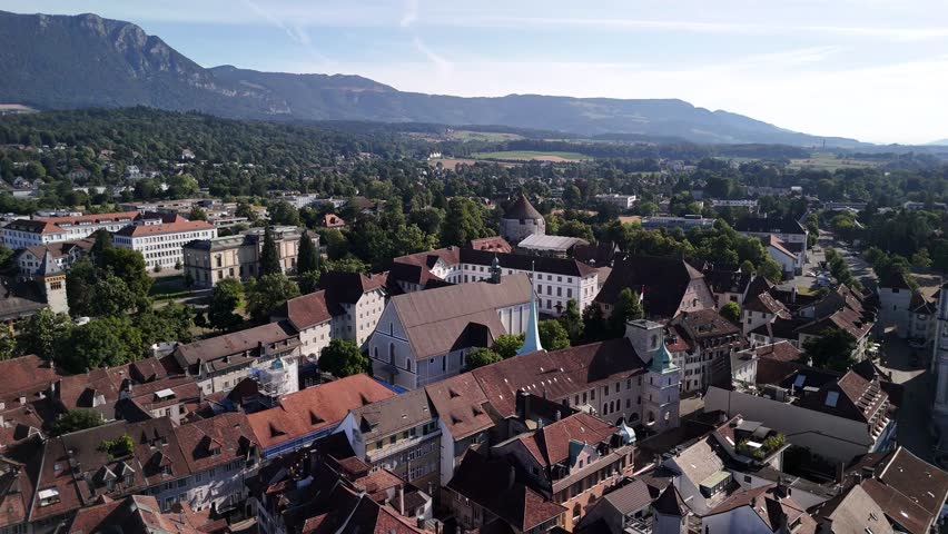 Solothurn Switzerland medieval town main city square Europe baroque architecture