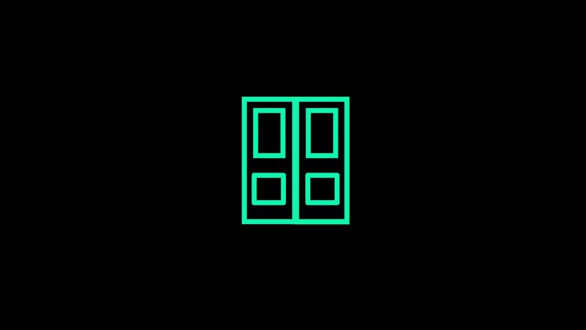 Open door animation video. Entrance