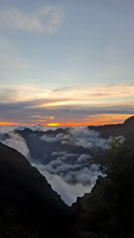 Sunset sunrise or anything in the montain track. 