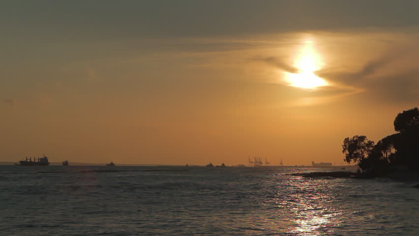 Larnaca beach during sunset Cyprus