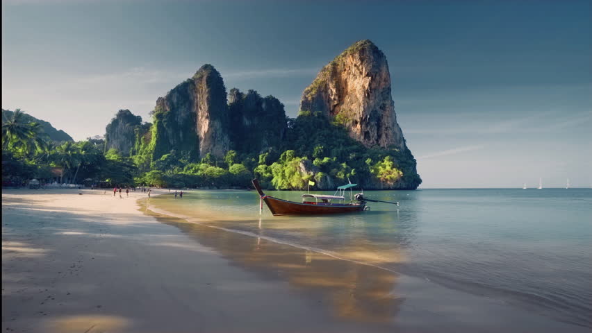 boat at ralay beach, Krabi, Thailand