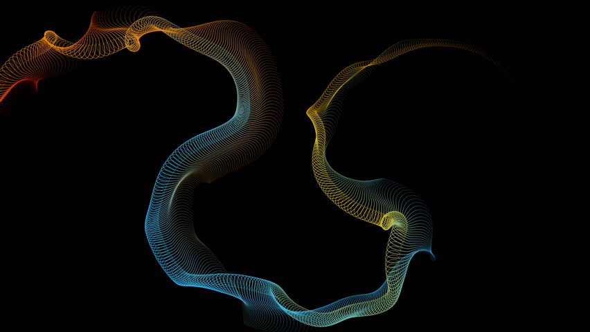 Vibrant abstract design featuring flowing waveform lines in warm and cool colors on a dark backdrop. - Powered by Shutterstock - Get 15% off with code: PIKWIZARD15
