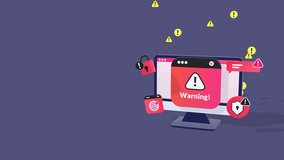 Animated Concept Showing A Warning For Dangerous Websites, Online Scams, And Internet Security Threats With Copy Space For Text. Ideal For Cybersecurity, Phishing Alerts, And Fraud Awareness Themes. - Powered by Shutterstock - Get 15% off with code: PIKWIZARD15
