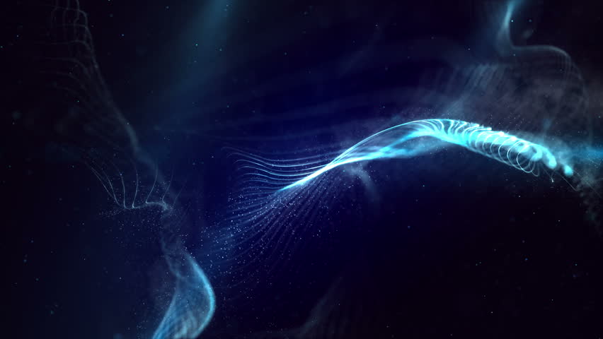 Blue And Silver Waves Line And Pearls  4K Loop Background
