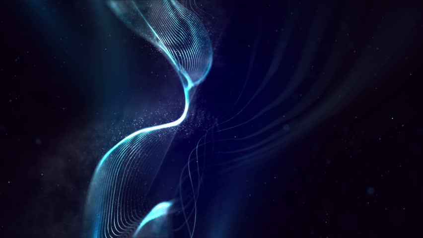 Blue And Silver Waves Line And Pearls  4K Loop Background
