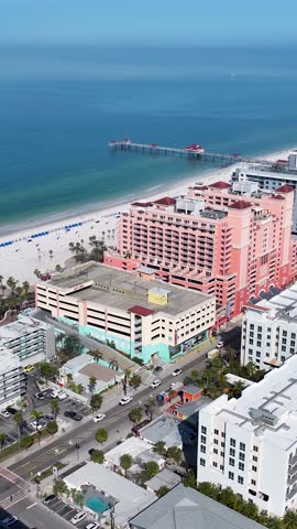 Clearwater Skyline At Clearwater In Florida United States. Beach Landscape. Downtown District. Stunning Cityscape. Clearwater Skyline At Clearwater In Florida United States. Fog Morning.