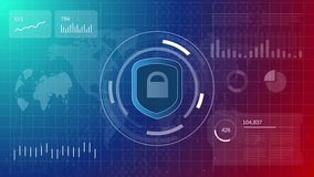 Security shield with padlock icon at its center global network online security data privacy and digital protection - Powered by Shutterstock - Get 15% off with code: PIKWIZARD15