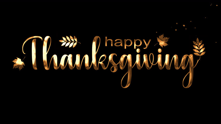 Happy thanksgiving background with gold lettering, leaf ornament and alpha channel, perfect for overlay festive holiday greetings,seasonal social project with autumn themed. - Powered by Shutterstock - Get 15% off with code: PIKWIZARD15