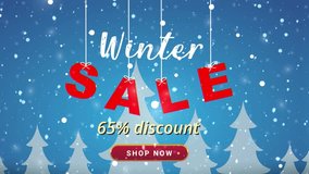 winter sale discount motion graphic banner with sparkle background - Powered by Shutterstock - Get 15% off with code: PIKWIZARD15
