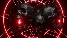 Futuristic Horror Skulls And Glowing Symbol - Powered by Shutterstock - Get 15% off with code: PIKWIZARD15