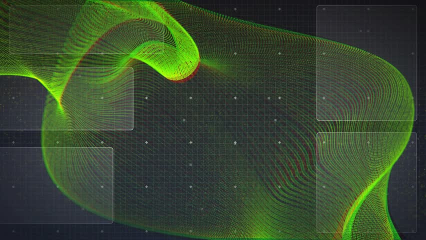 Neon-green ribbon entering from left undulating across grid, activating HUD and updating panels. Futuristic, digital, high-tech, interface, data, visualization, innovation - Powered by Shutterstock - Get 15% off with code: PIKWIZARD15