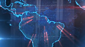 Globe materializing triggers red beams shooting, rotating, shrinking into aperture revealing racks. Technology, networking, cybersecurity, data, digital, innovation, infrastructure - Powered by Shutterstock - Get 15% off with code: PIKWIZARD15