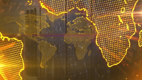 Scanning beam sweeping grid initiating globe forming and rotating revealing world amid glitch lines. Futuristic, technology, cyberspace, data, digital, network, innovation - Powered by Shutterstock - Get 15% off with code: PIKWIZARD15