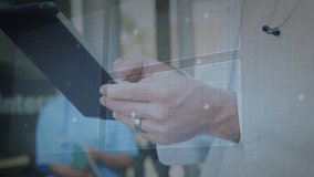 Medical professional tapping tablet screen and cycling gauge and pie chart monitoring health data. Technology, healthcare, innovation, digital, analysis, diagnostic, modern - Powered by Shutterstock - Get 15% off with code: PIKWIZARD15