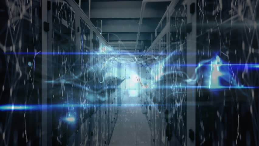 Grid appearing over server aisle, data streams pulsing toward exit, visualizing network flow. Futuristic, technology, digital, cyber, networking, abstract, sci-fi - Powered by Shutterstock - Get 15% off with code: PIKWIZARD15