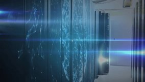 Opening data center globe spawning node shooting lines forming network symbolizing connectivity. Technology, connectivity, data, futuristic, network, digital, cybersecurity - Powered by Shutterstock - Get 15% off with code: PIKWIZARD15