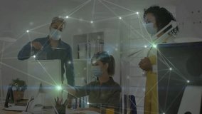 Professionals discussing business planning touching screen and creating network overlay. Collaboration, teamwork, technology, innovation, analytics, connectivity, modern - Powered by Shutterstock - Get 15% off with code: PIKWIZARD15