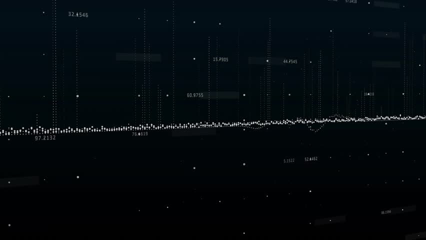 Oscillating white-dot waveform spiking numbers as orange flare traveling after data surge. Data visualization, digital art, abstract, futuristic, technology, analytics, dynamic - Powered by Shutterstock - Get 15% off with code: PIKWIZARD15