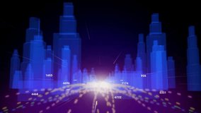 Yellow node pulsing blue bars rising candlestick graph climbing then dropping showing market data. Data analytics, digital finance, market analysis, data visualization, investment growth, financial - Powered by Shutterstock - Get 15% off with code: PIKWIZARD15